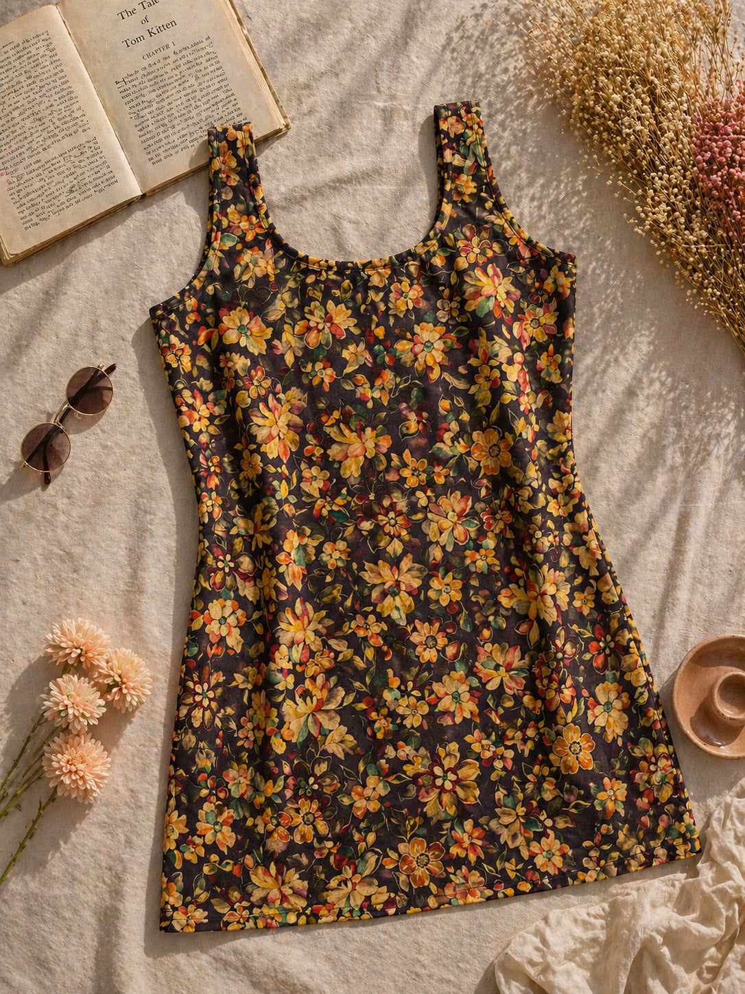 Floral Printed Square Neck Kurti