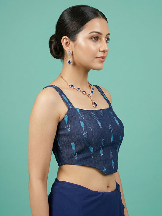 Cotton Blend Woven Design Saree Blouse
