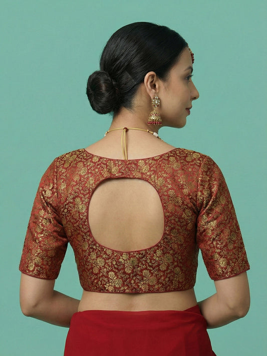 Woven Maroon Design Blouse