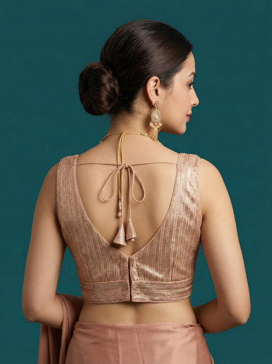 Woven Peach Design Blouse