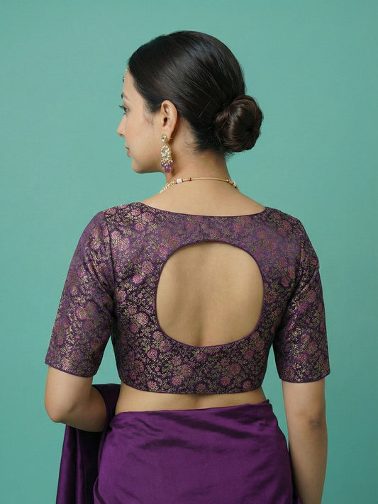 Woven Wine Design Blouse