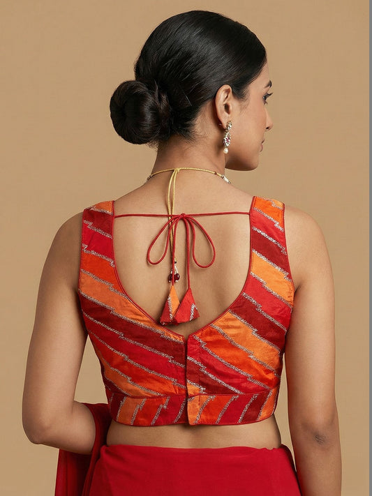 Multi Orange Coloured Blouse