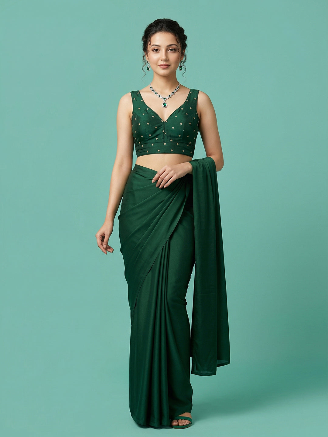 Silk Green Designer Blouse