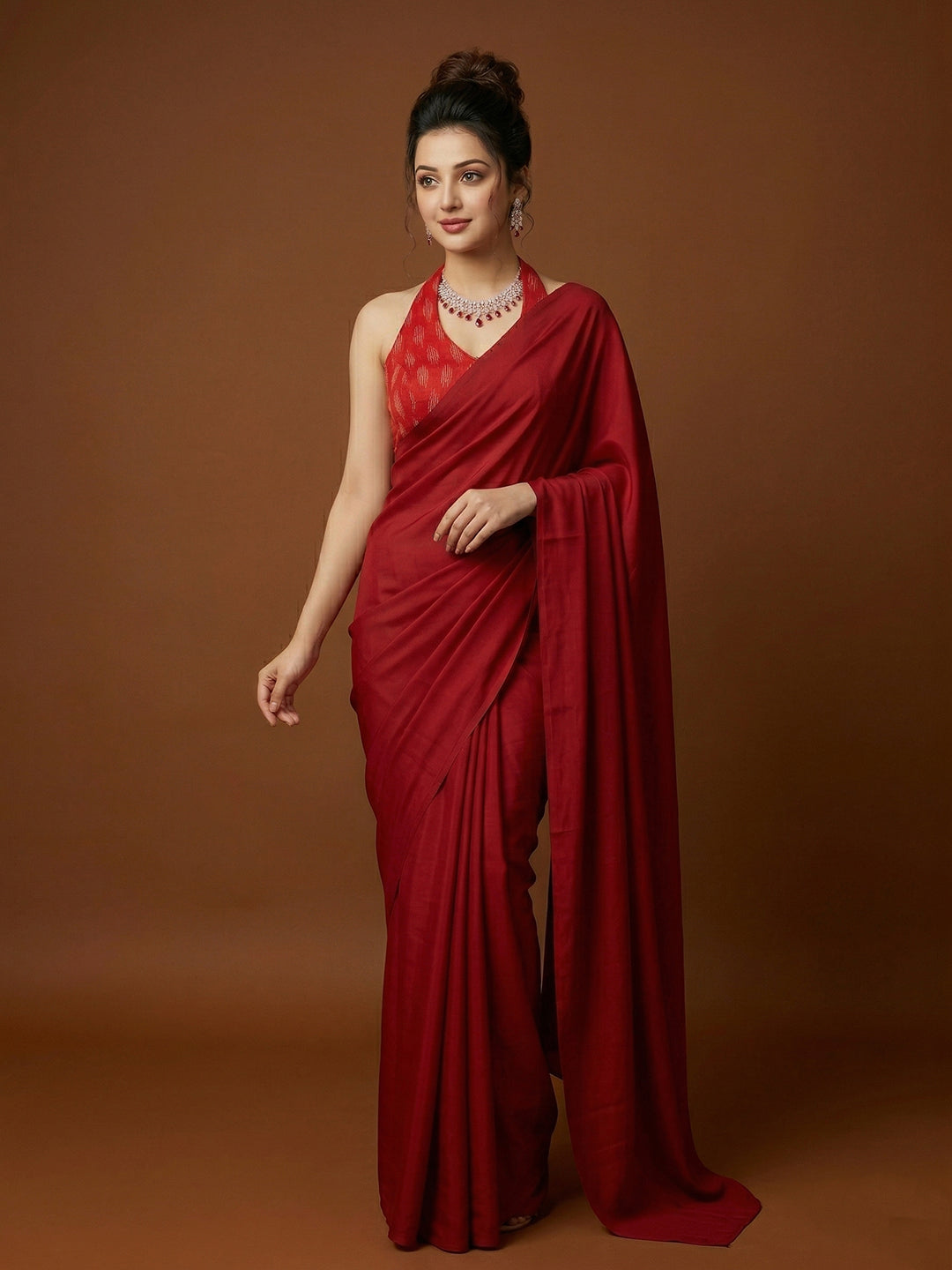 Cotton Blend Woven Design Saree Blouse