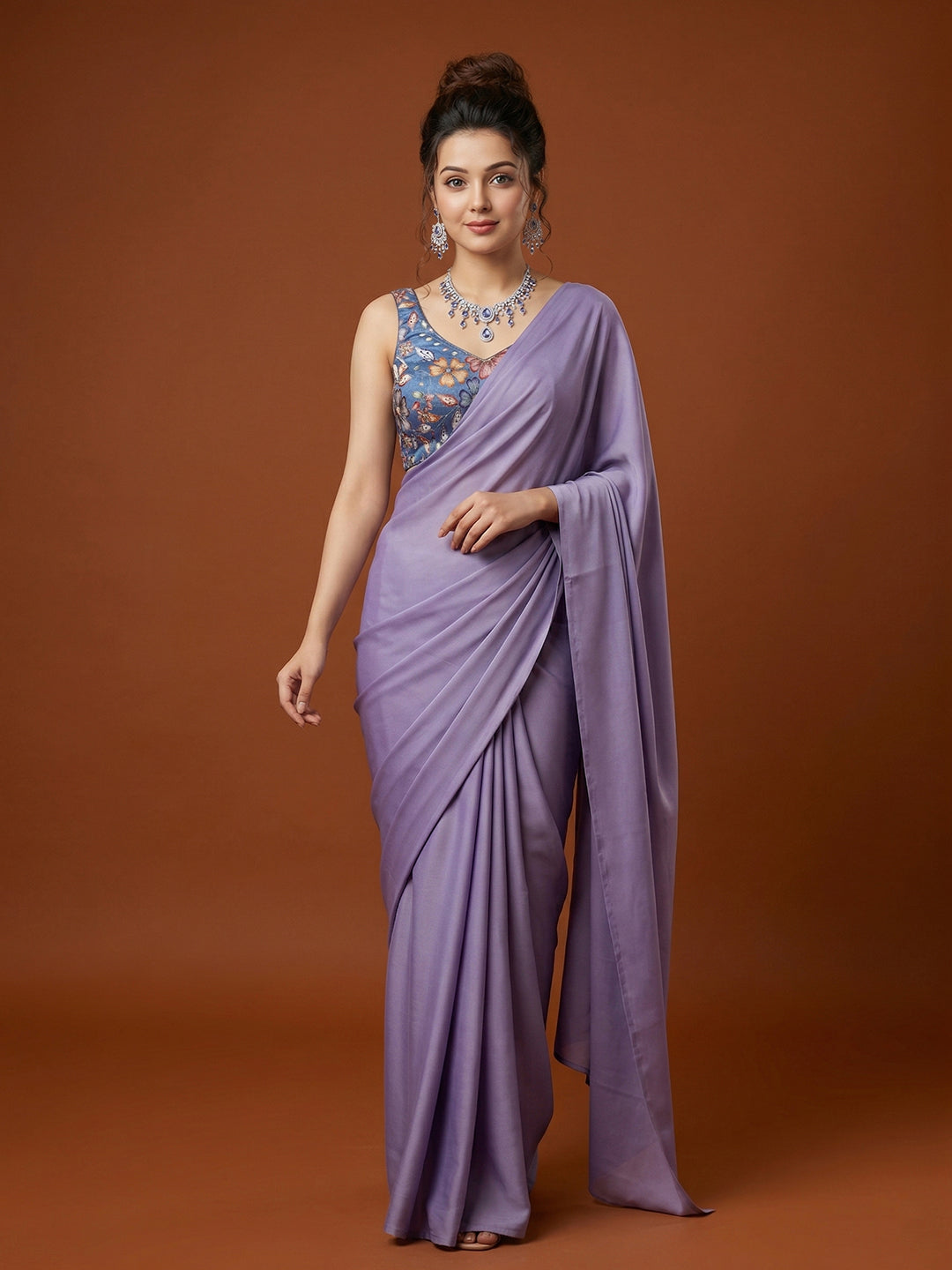 Silk Blue Saree Blouse