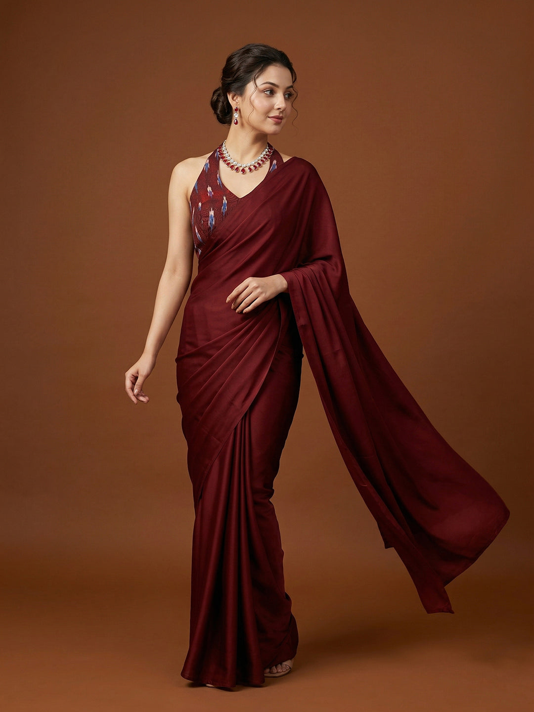 Cotton Blend Woven Design Saree Blouse