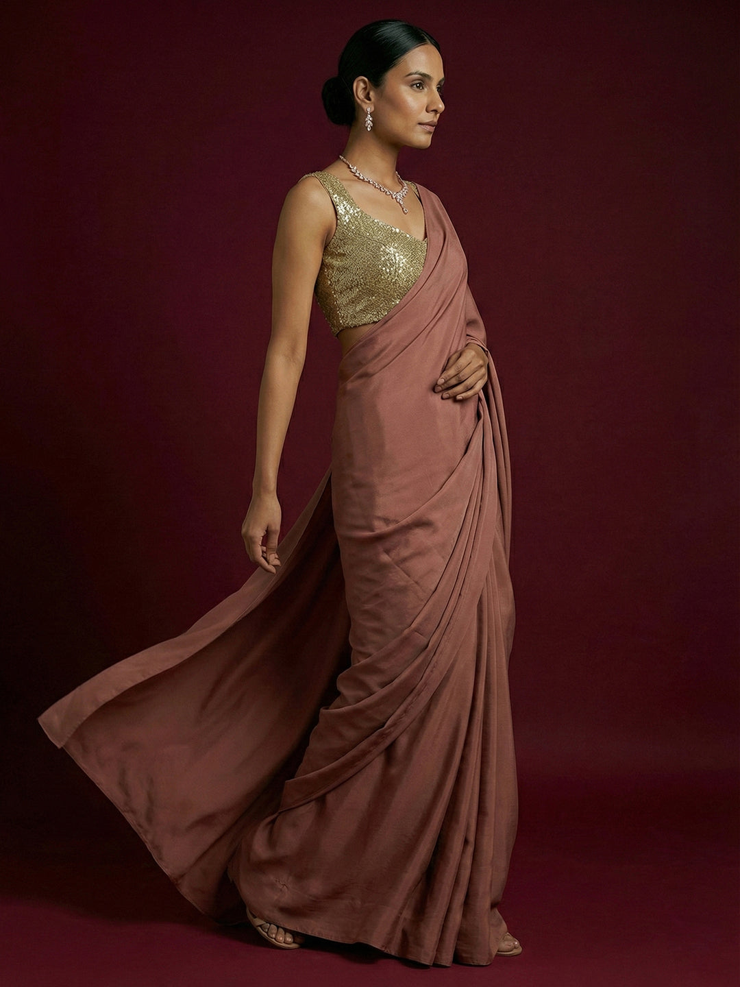 Embellished Gold Saree Blouse