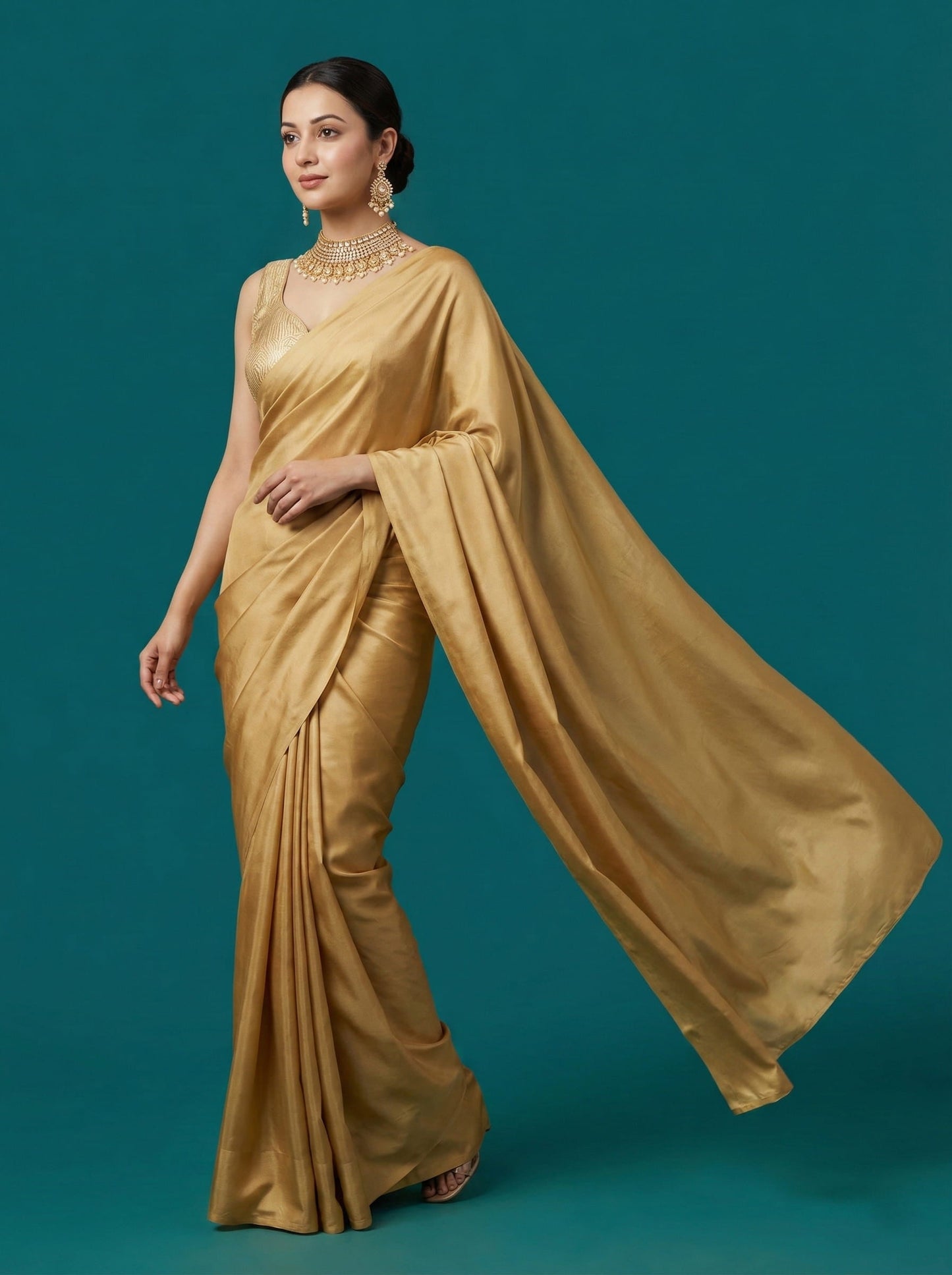 Woven Gold Design Blouse