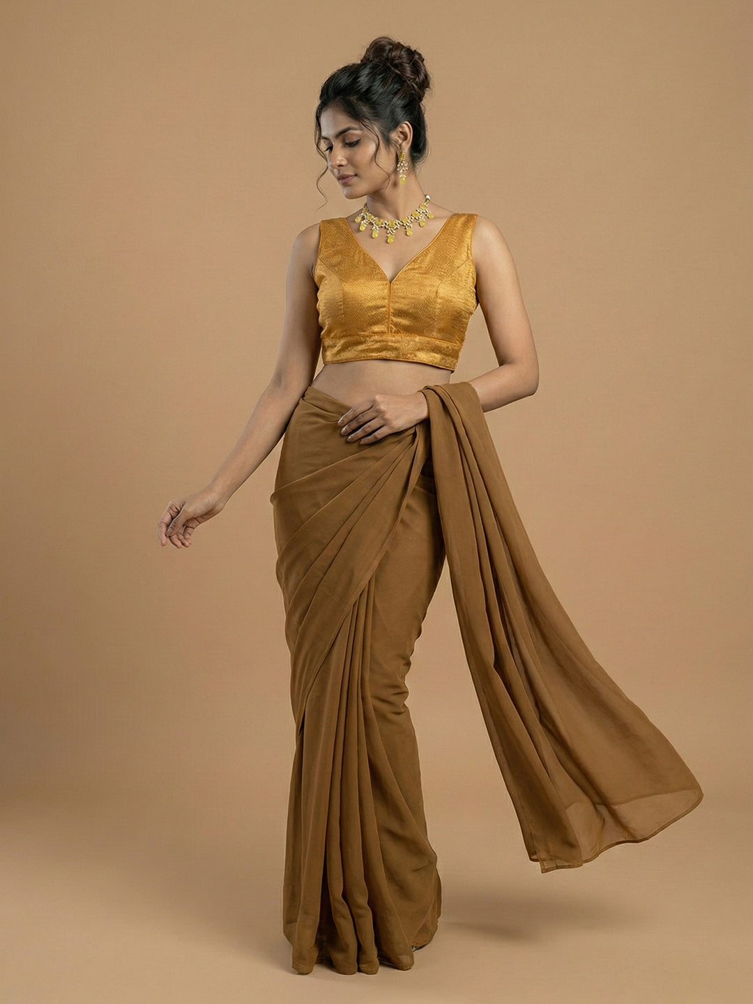 Woven Gold Design Blouse