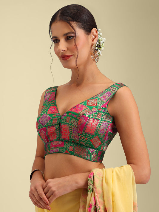 Women's Designer Printed Saree Blouse