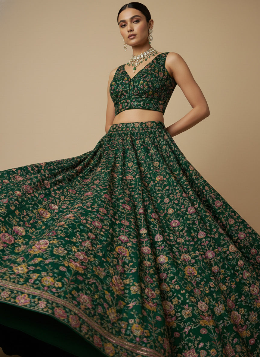 Women's Embroidered V Neck Saree Blouse