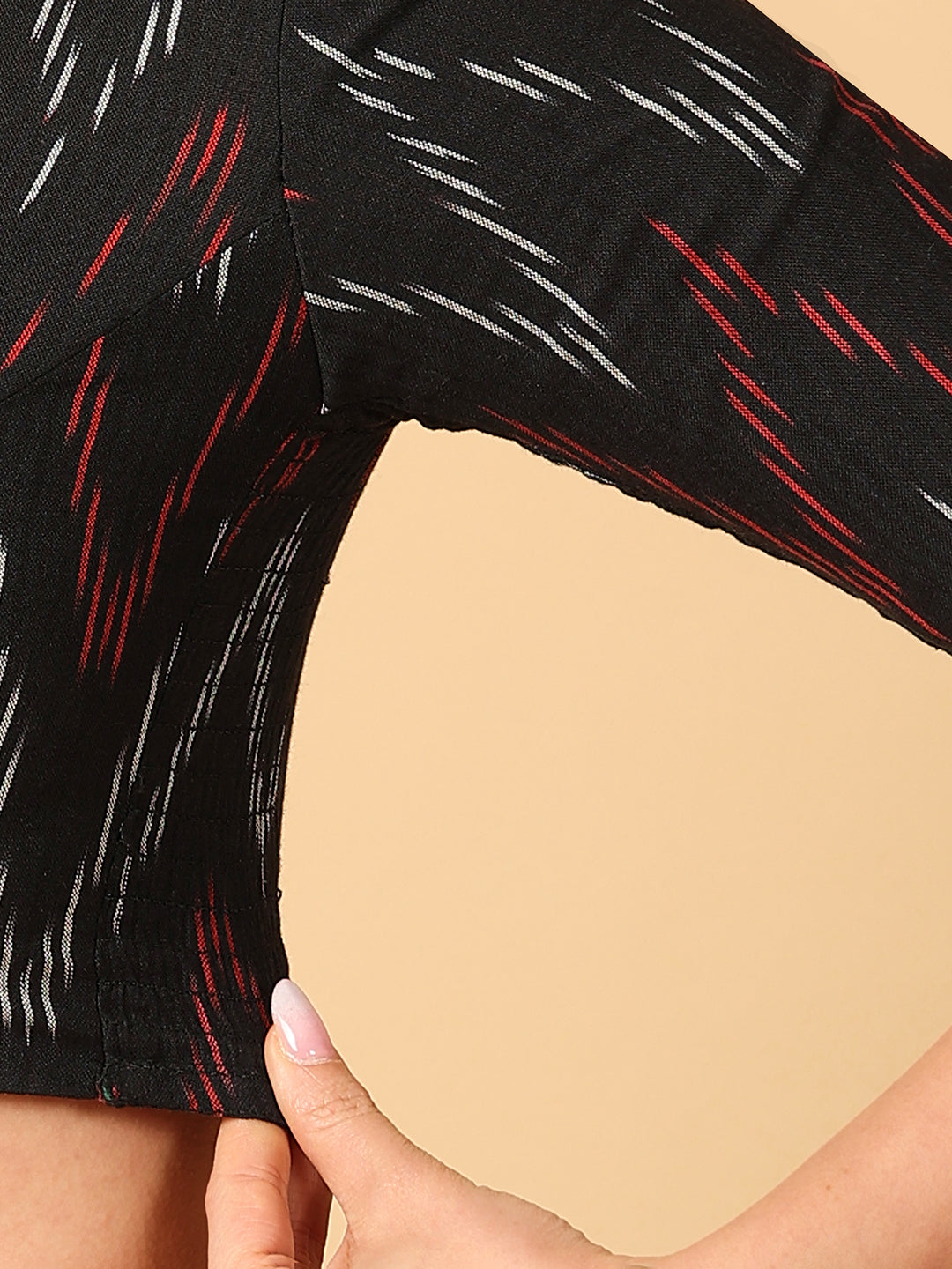 Ikkat Print Stretchable Saree Blouse