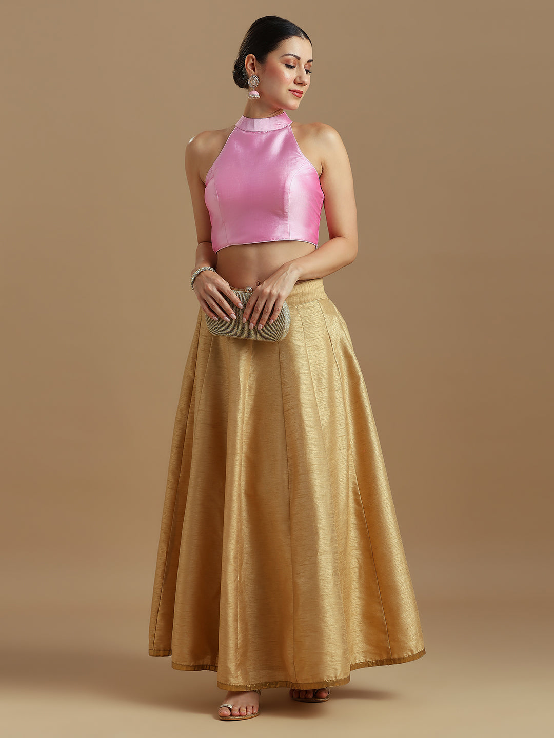 Silk Blend Solid Saree Blouse