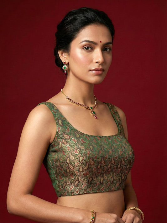 Women's Paisley Floral Design Saree Blouse