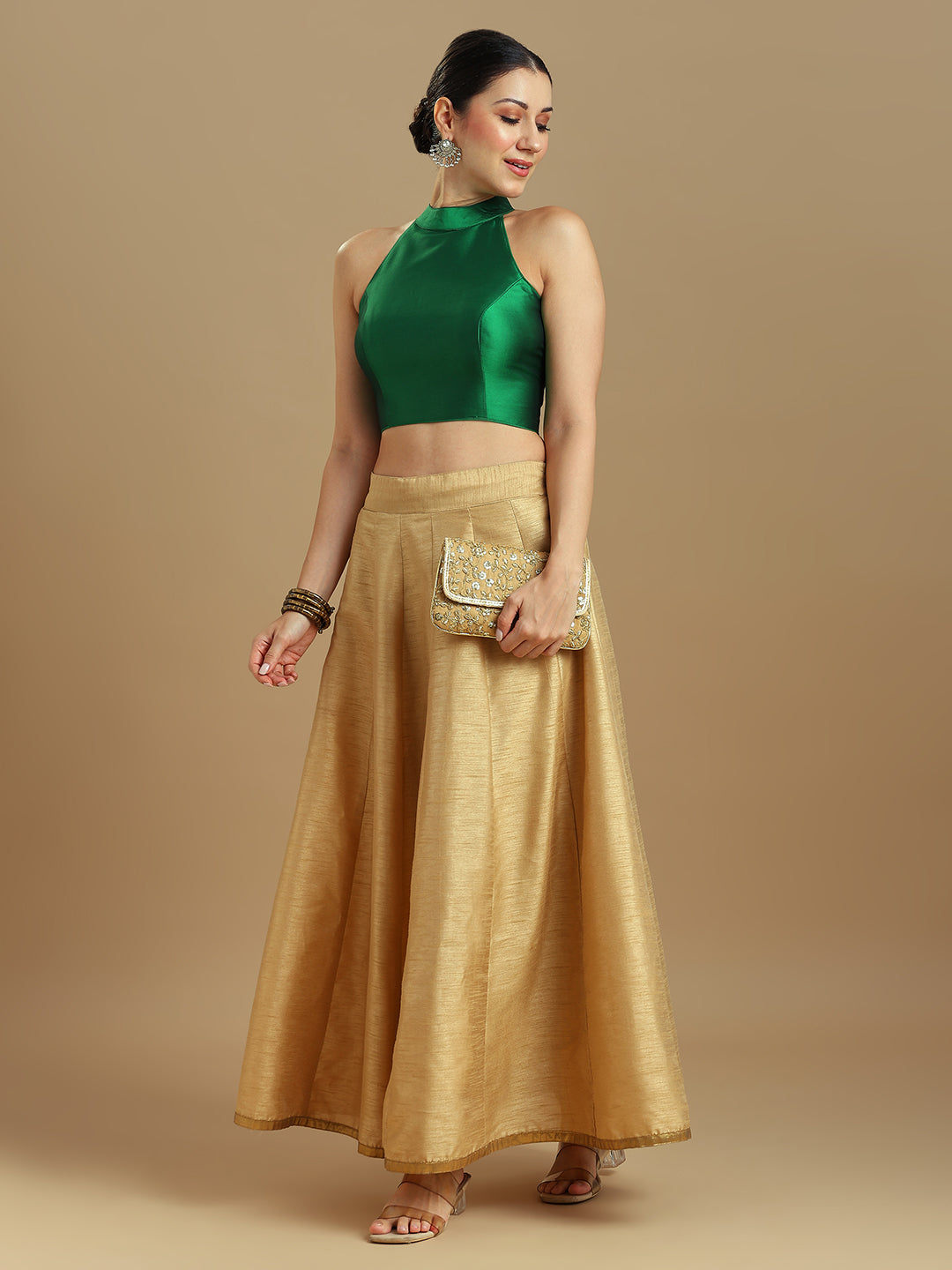 Silk Blend Solid Saree Blouse