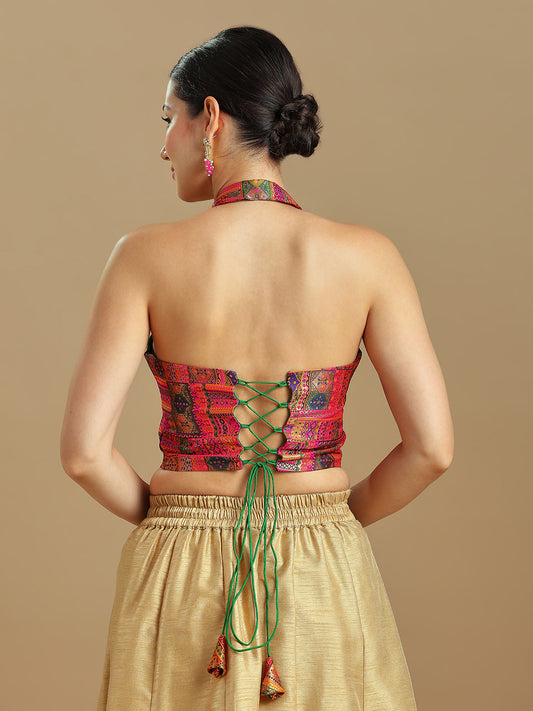 Brocade Design Corset Blouse