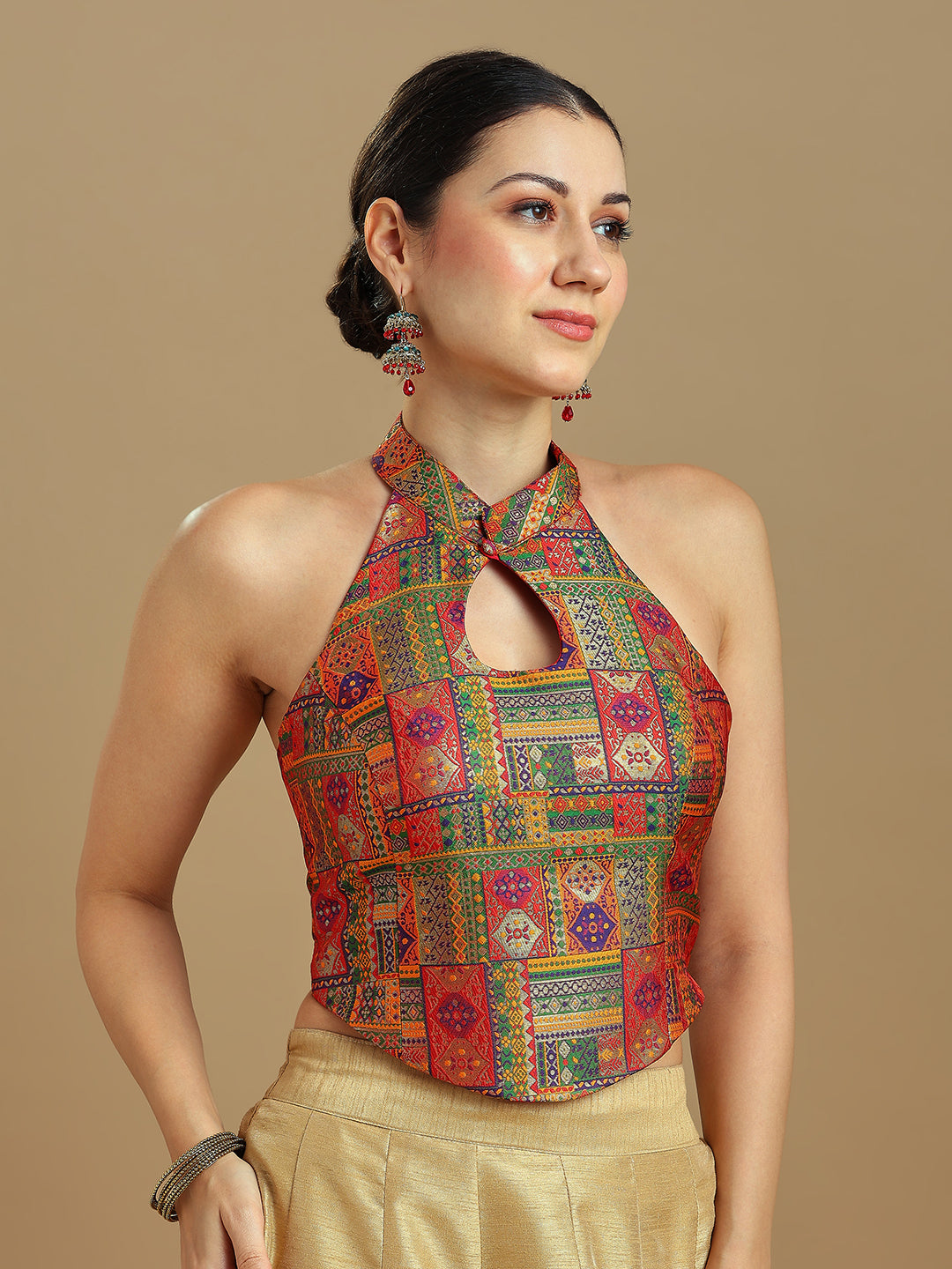 Brocade Design Corset Blouse