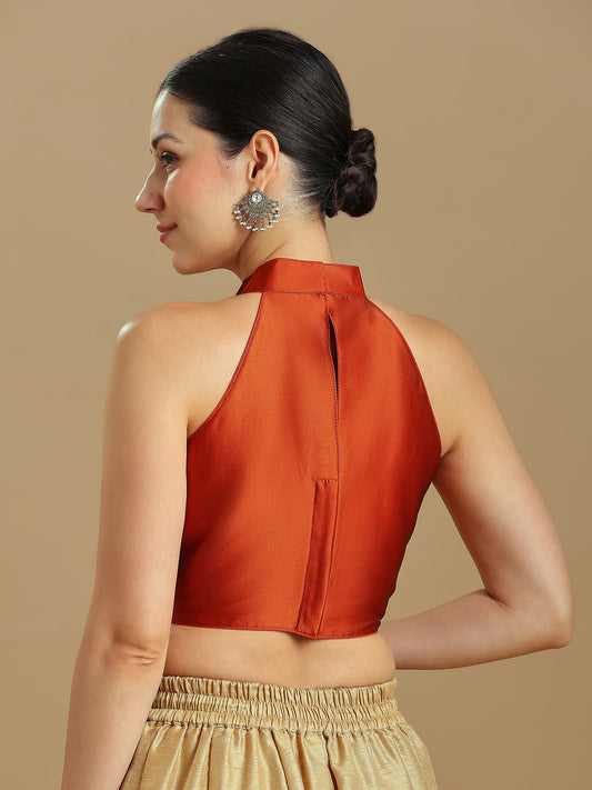 Silk Blend Solid Saree Blouse