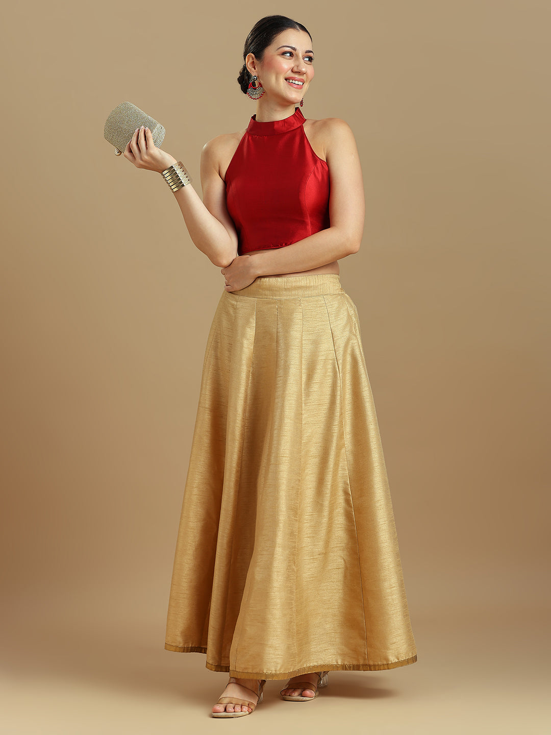 Silk Blend Solid Saree Blouse