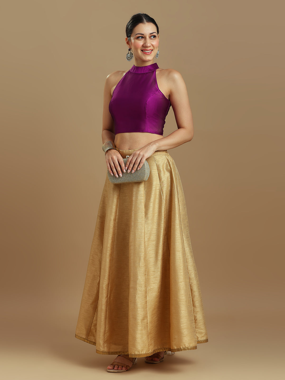 Silk Blend Solid Saree Blouse