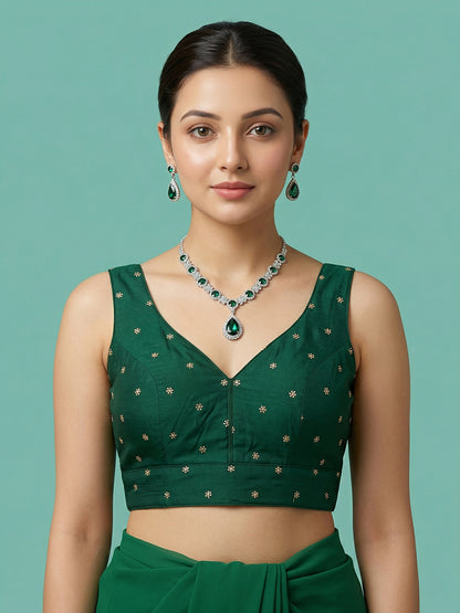 Silk Green Designer Blouse