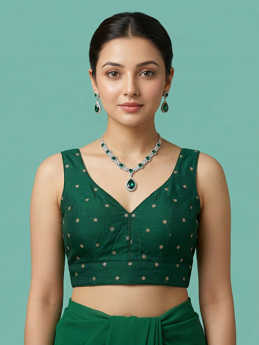 Silk Green Designer Blouse