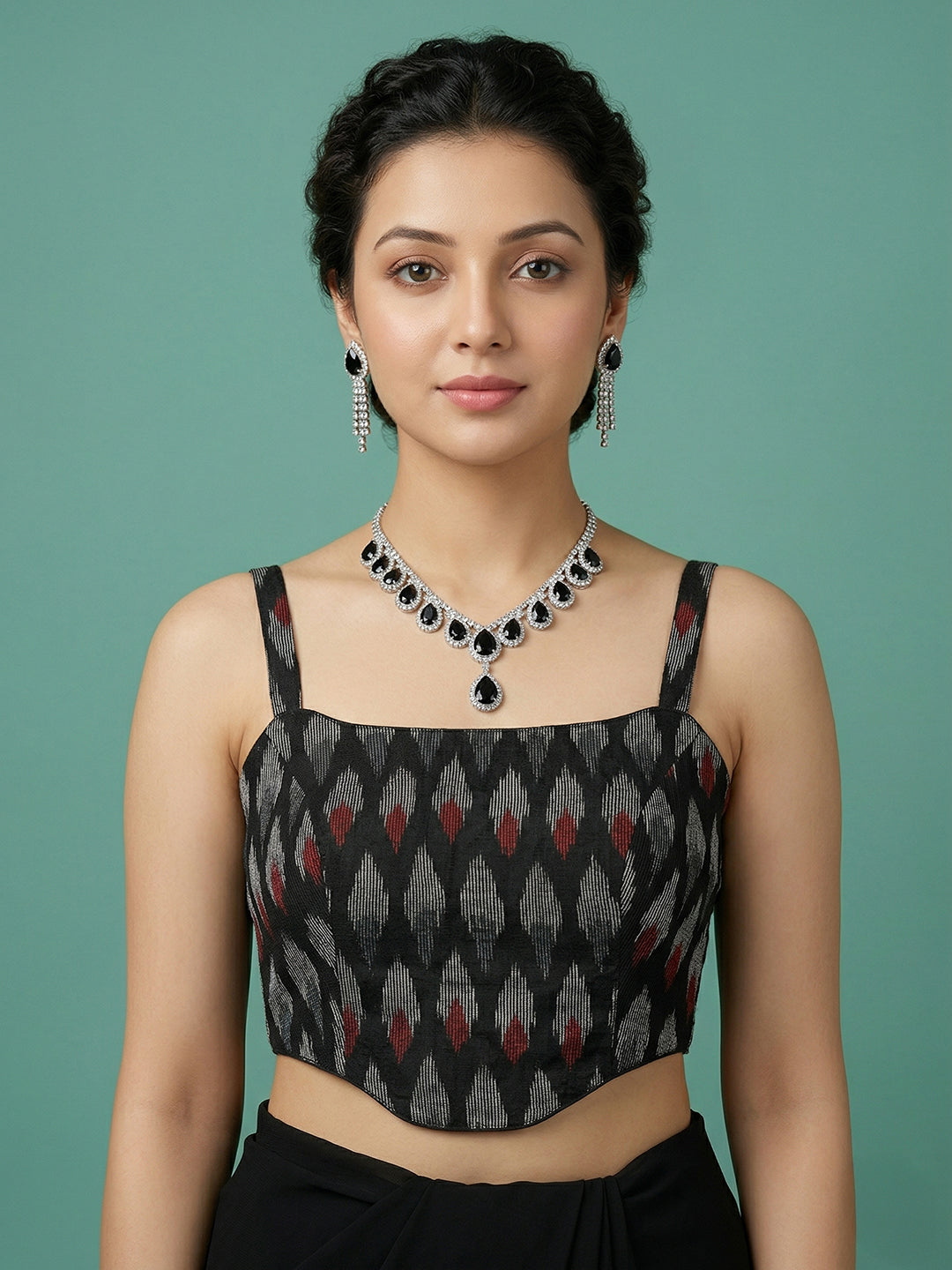 Cotton Blend Woven Design Saree Blouse