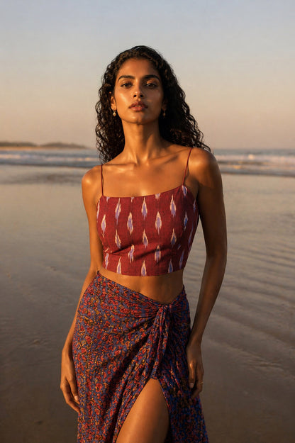 Cotton Blend Woven Design Saree Blouse