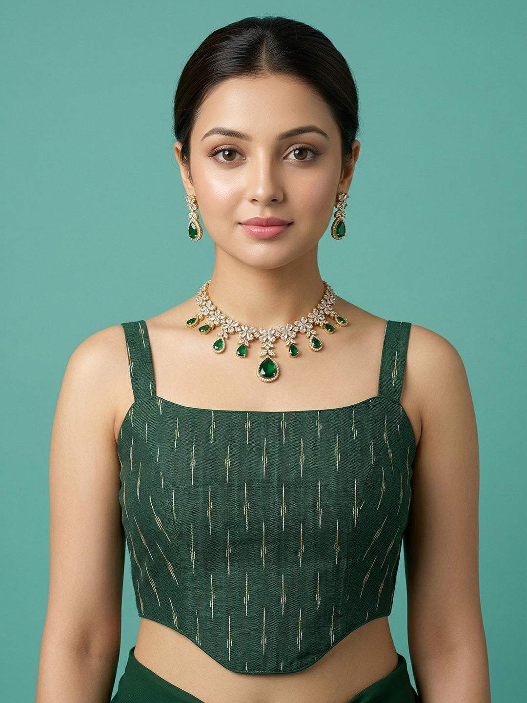 Cotton Blend Woven Design Saree Blouse