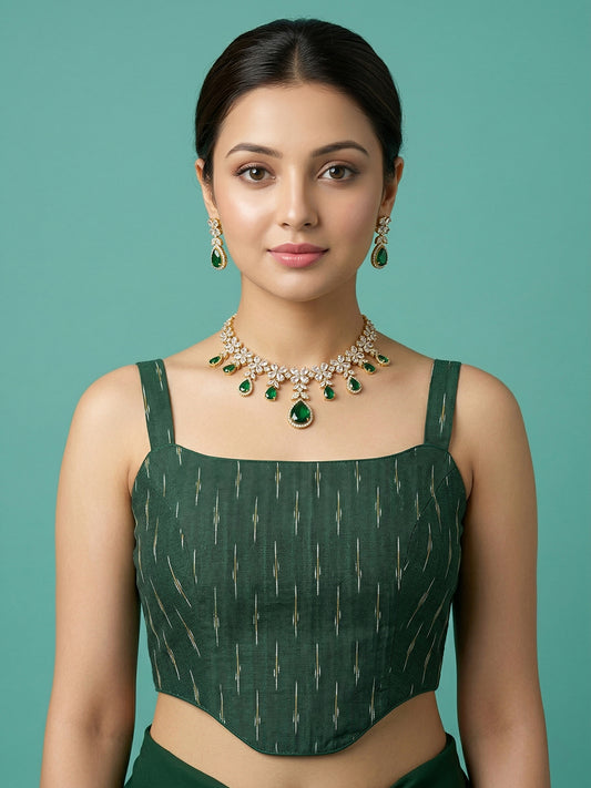 Cotton Blend Woven Design Saree Blouse