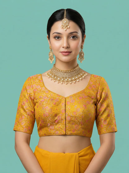 Woven Yellow Design Blouse