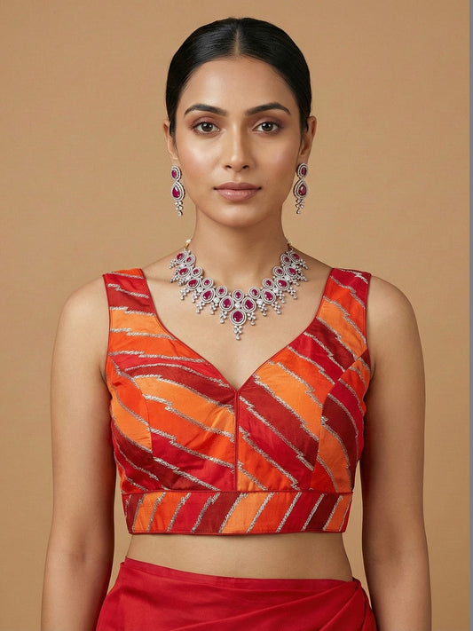 Multi Orange Coloured Blouse