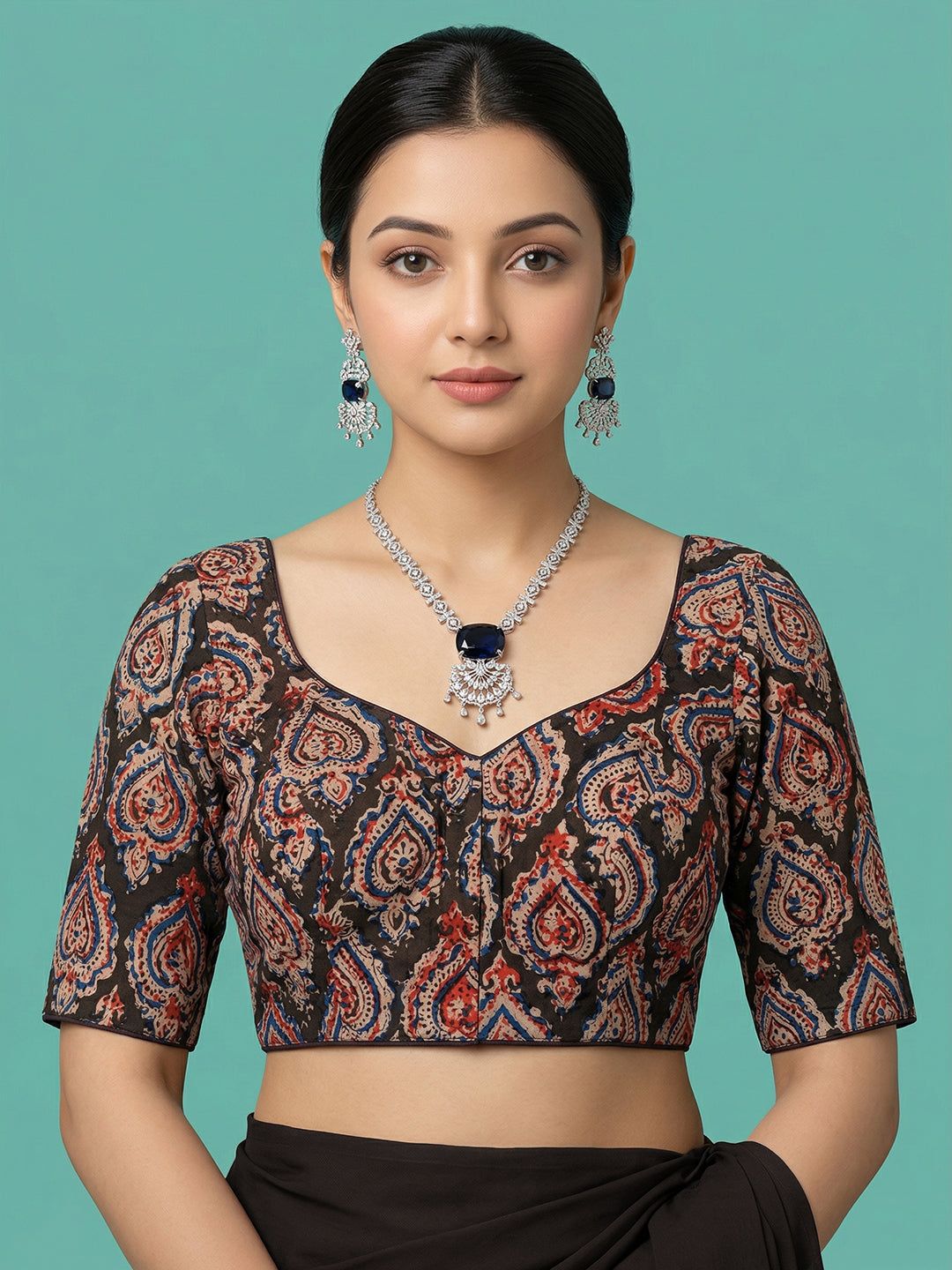 kalamkari Designer Black Blouse