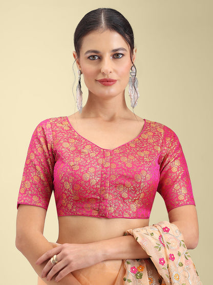 Woven Pink Design Blouse
