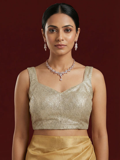 Embellished Gold Saree Blouse