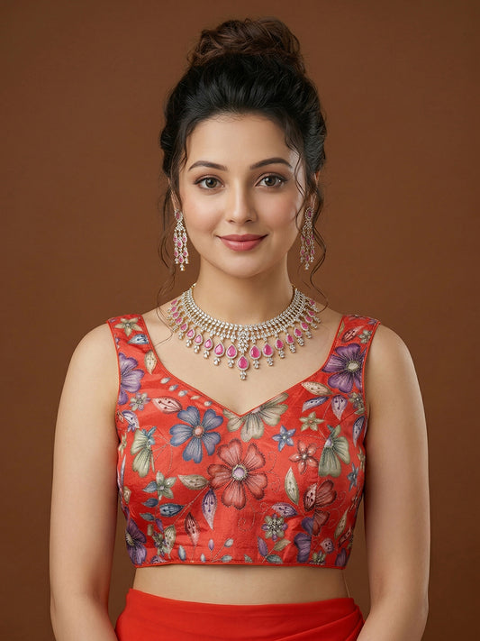 Silk Red Saree Blouse