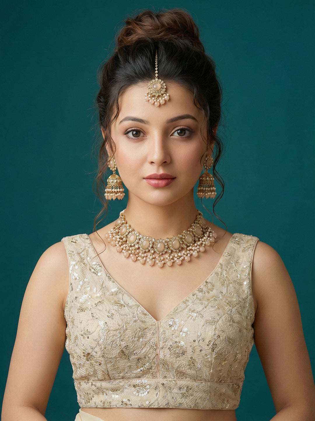 Designer Cream Embroidered Blouse