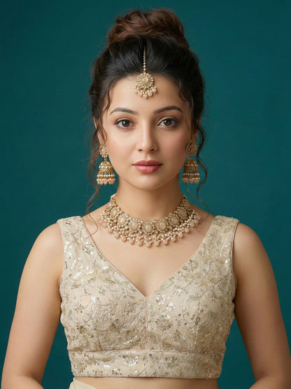 Designer Cream Embroidered Blouse