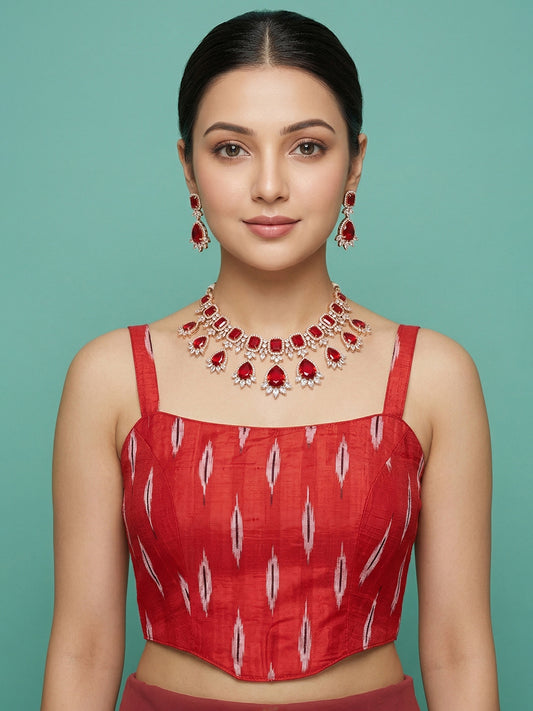 Cotton Blend Woven Design Saree Blouse