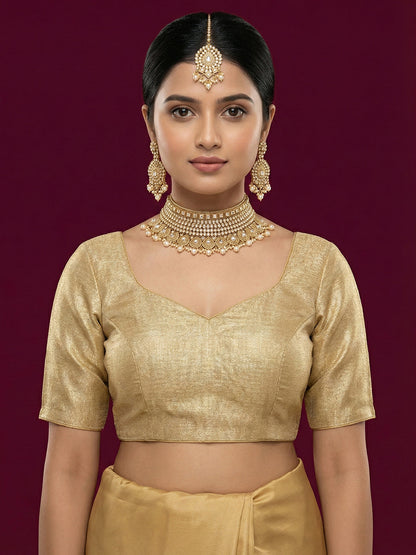 Plain Gold Tissue Blouse