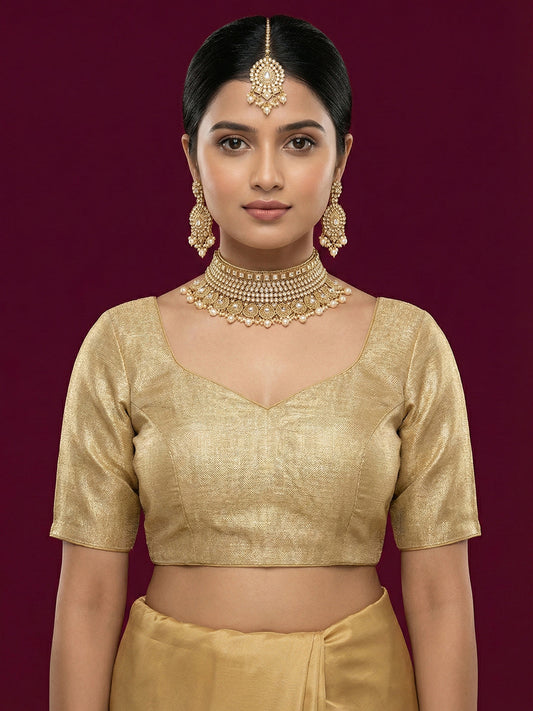 Plain Gold Tissue Blouse
