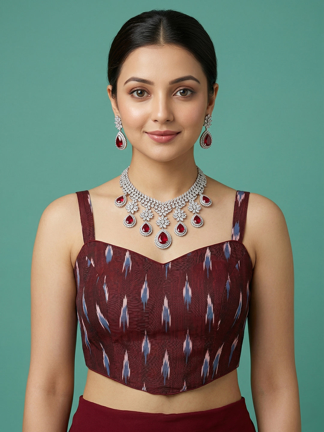 Cotton Blend Woven Design Saree Blouse