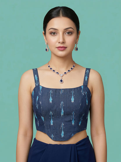 Cotton Blend Woven Design Saree Blouse