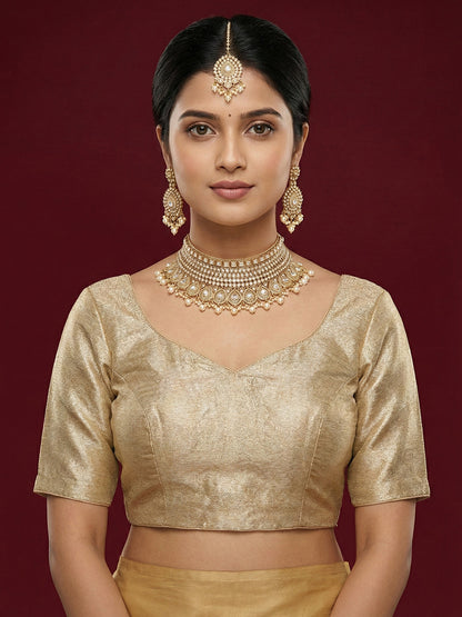 Plain Light Gold Tissue Blouse