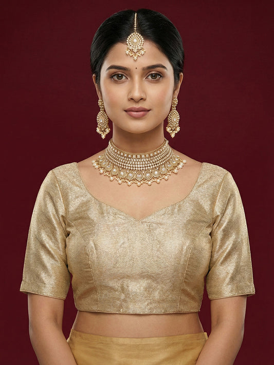 Plain Light Gold Tissue Blouse