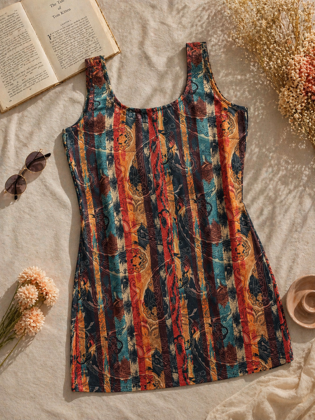 Floral Printed Square Neck Kurti