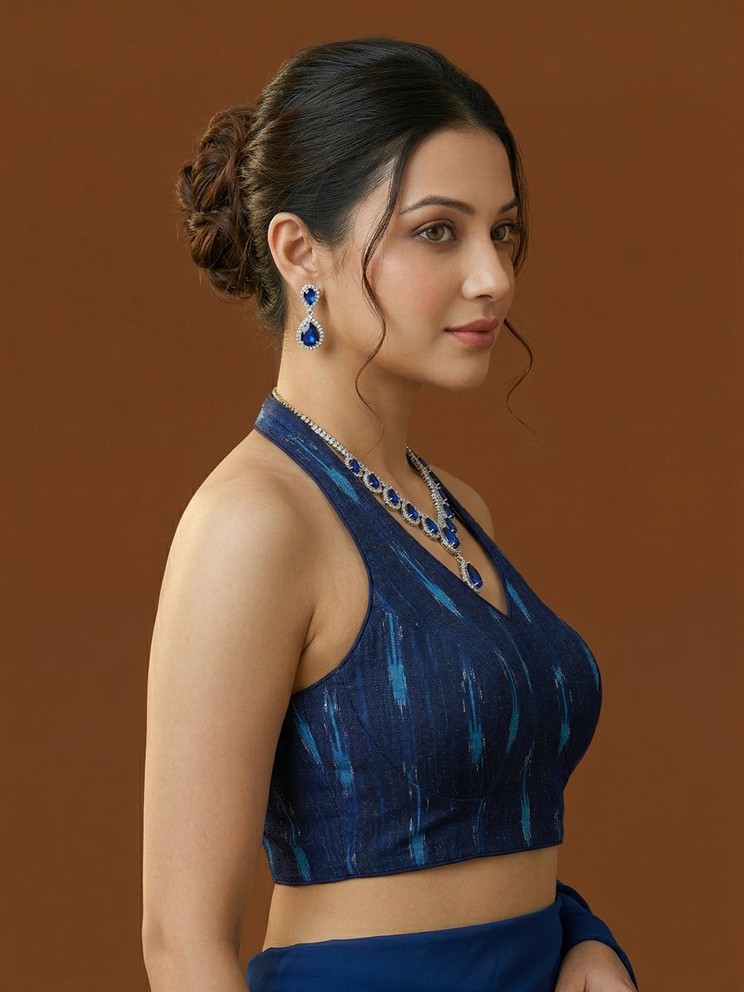 Cotton Blend Woven Design Saree Blouse