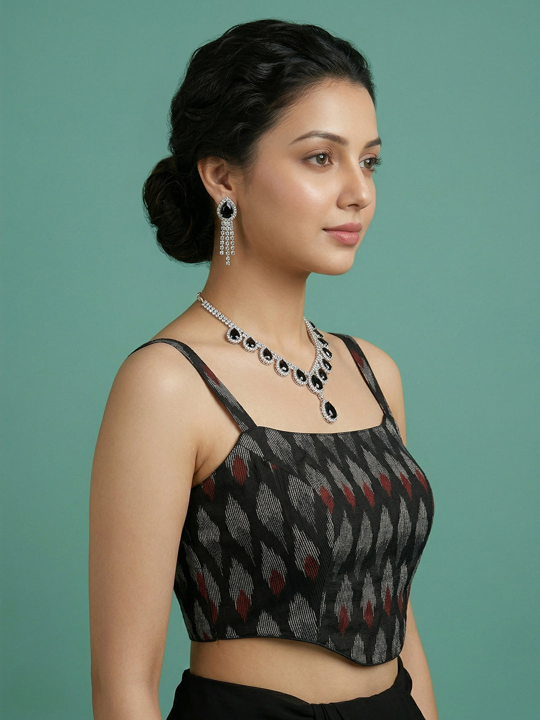 Cotton Blend Woven Design Saree Blouse