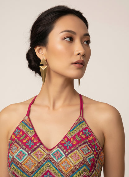 Embroidered Pink Saree Blouse