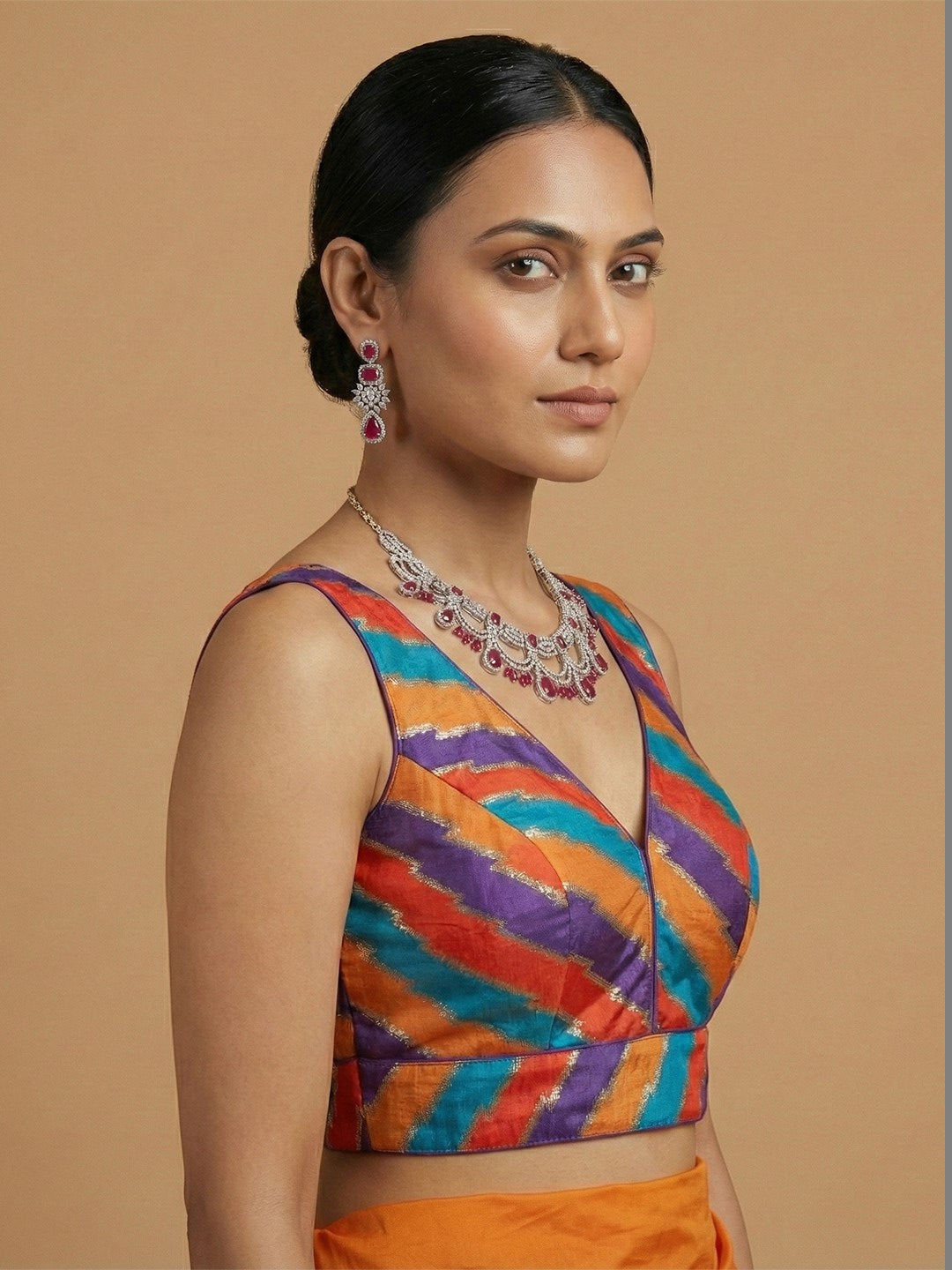 Multi Purple Coloured Blouse